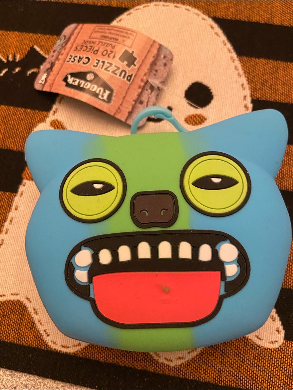 Blue & Green Monster Puzzle Case fumbler